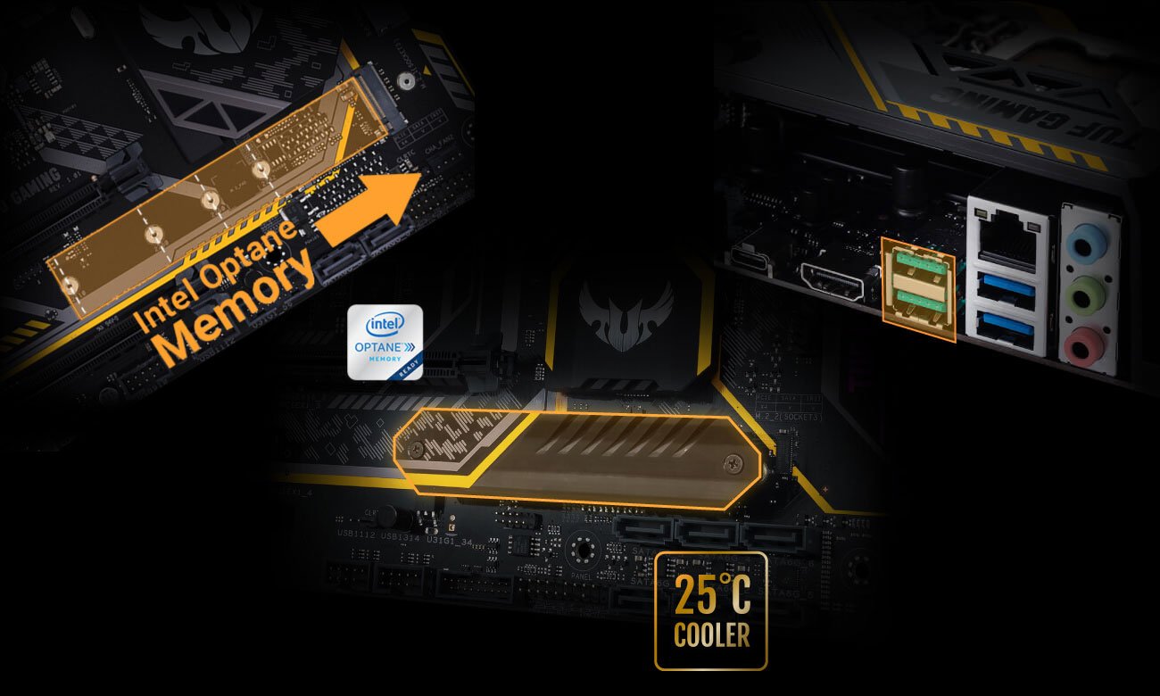 ASUS TUF Z370-PLUS GAMING M.2 32 Gb/s Intel Optane USB 3.1 Gen2 USB-C