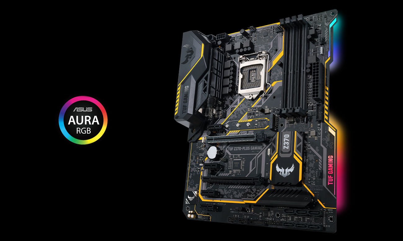 ASUS TUF Z370-PLUS GAMING Podświetlenie LED AURA RGB