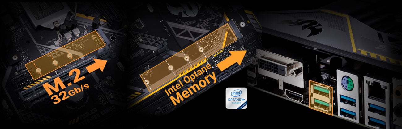 ASUS TUF Z370-PRO GAMING M.2 32 Gb/s Intel Optane USB 3.1 Gen2
