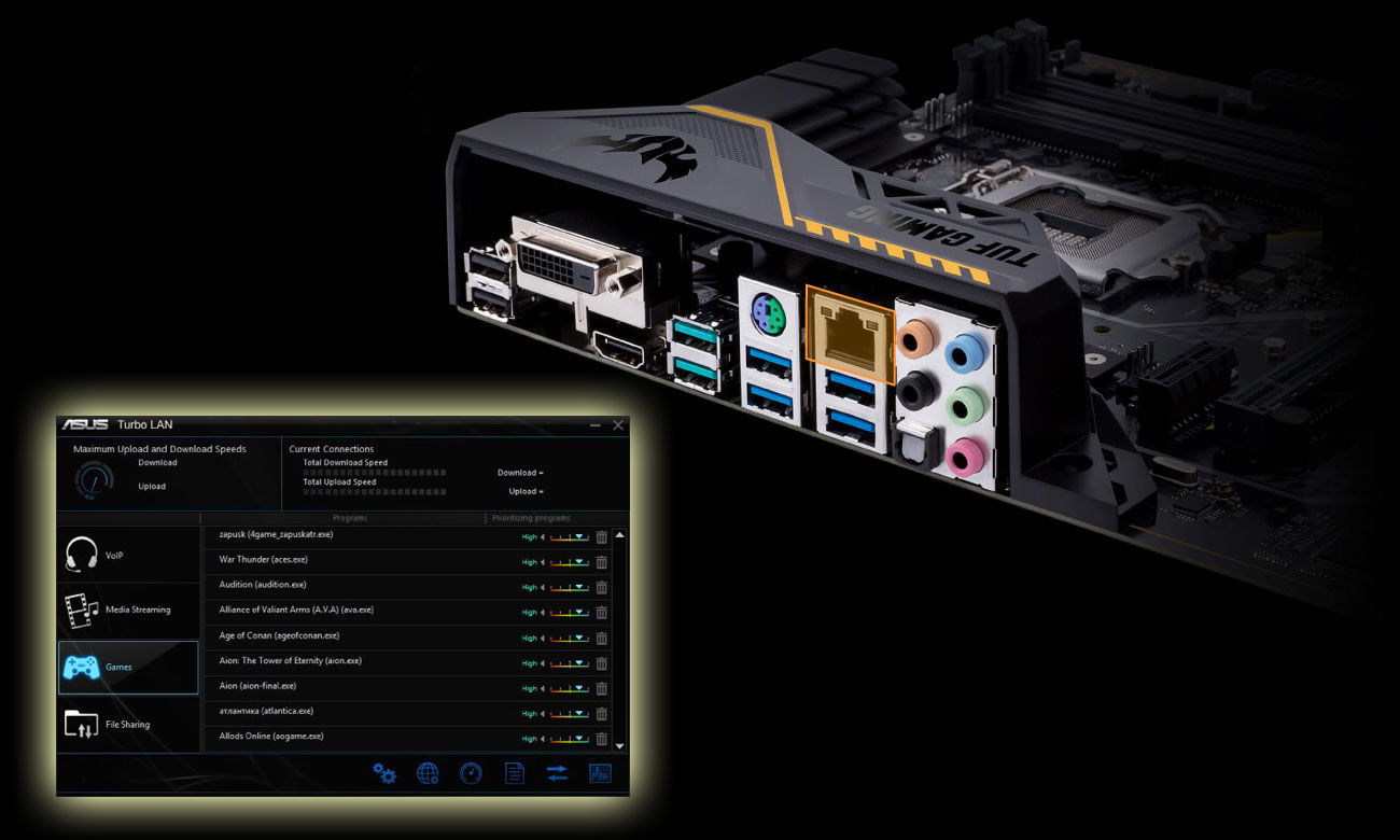 ASUS TUF Z370-PRO GAMING Intel Ethernet cFosSpeed Turbo LAN