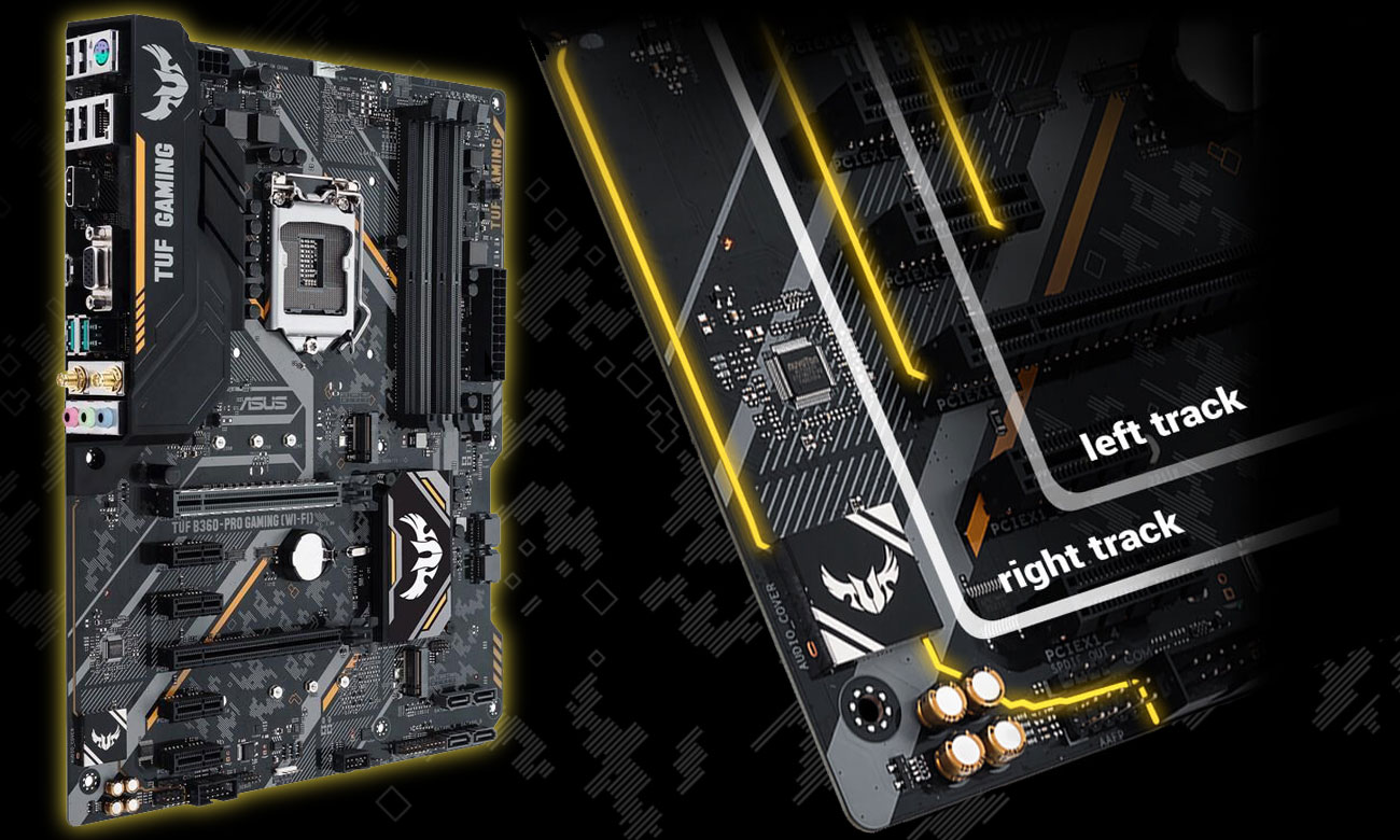 ASUS TUF B360-Pro Gaming (Wi-Fi) Doskonały dźwięk, DTS Custom