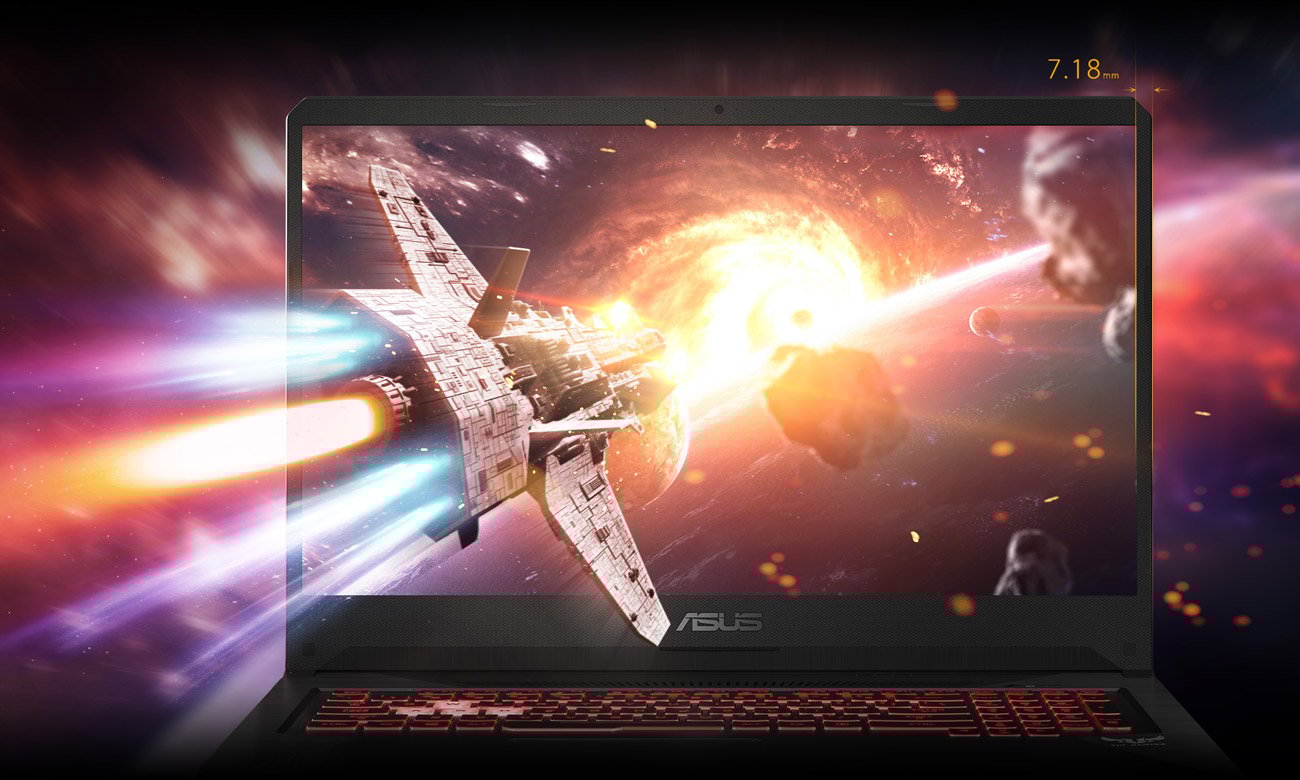 ASUS TUF Gaming FX705 Płynna rozgrywka na ekranie NanoEdge IPS