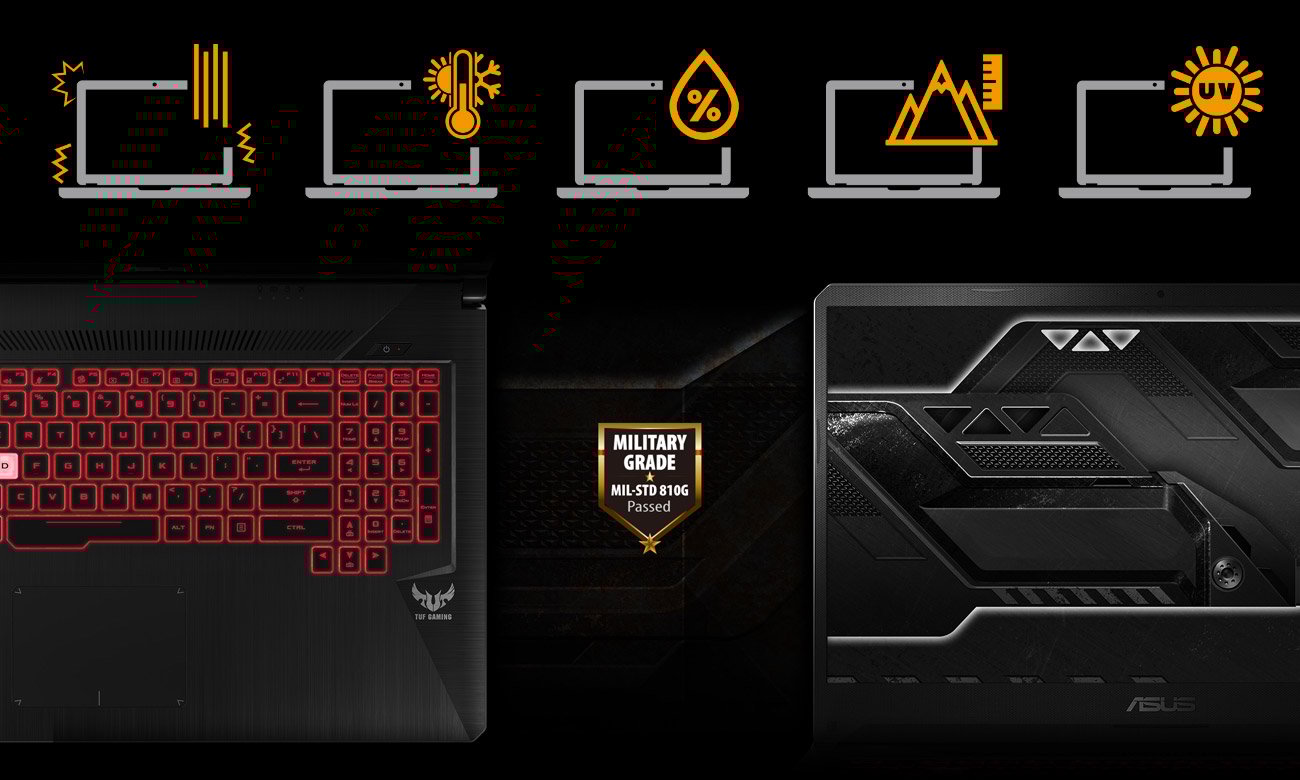 ASUS TUF Gaming FX705 Twardszy niż standardowe wymogi, Prawdziwa wytrzymałość