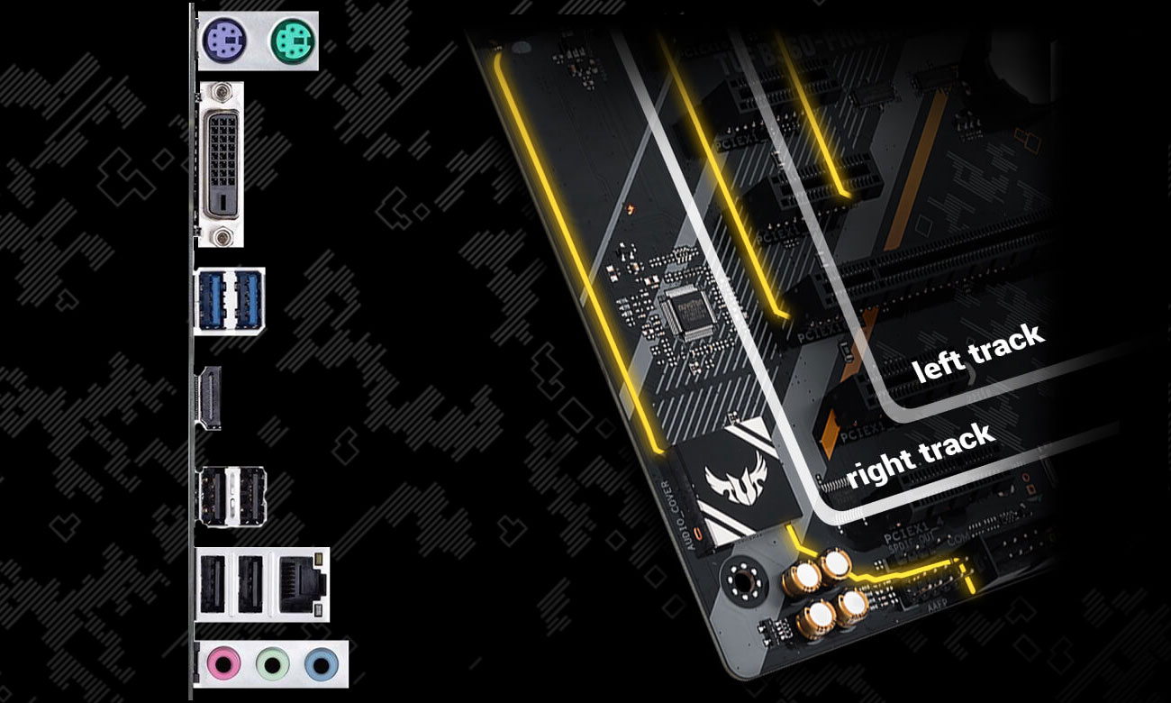 ASUS TUF H310M-Plus Gaming Ekranowany kabel audio Doskonały dźwięk