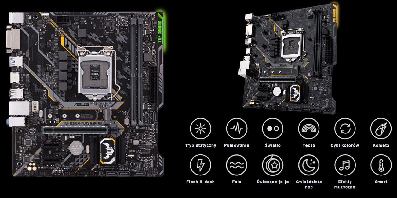 ASUS TUF H310M-Plus Gaming Oświetlenie ASUS Aura
