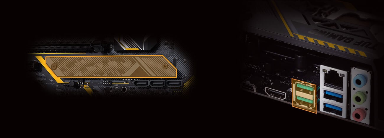 ASUS TUF Z370-PLUS GAMING II Złącza M.2, USB