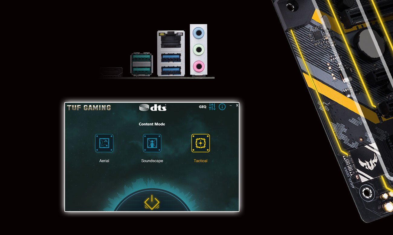 ASUS TUF Z370-PLUS GAMING II Układ audio, oprogramowanie DTS
