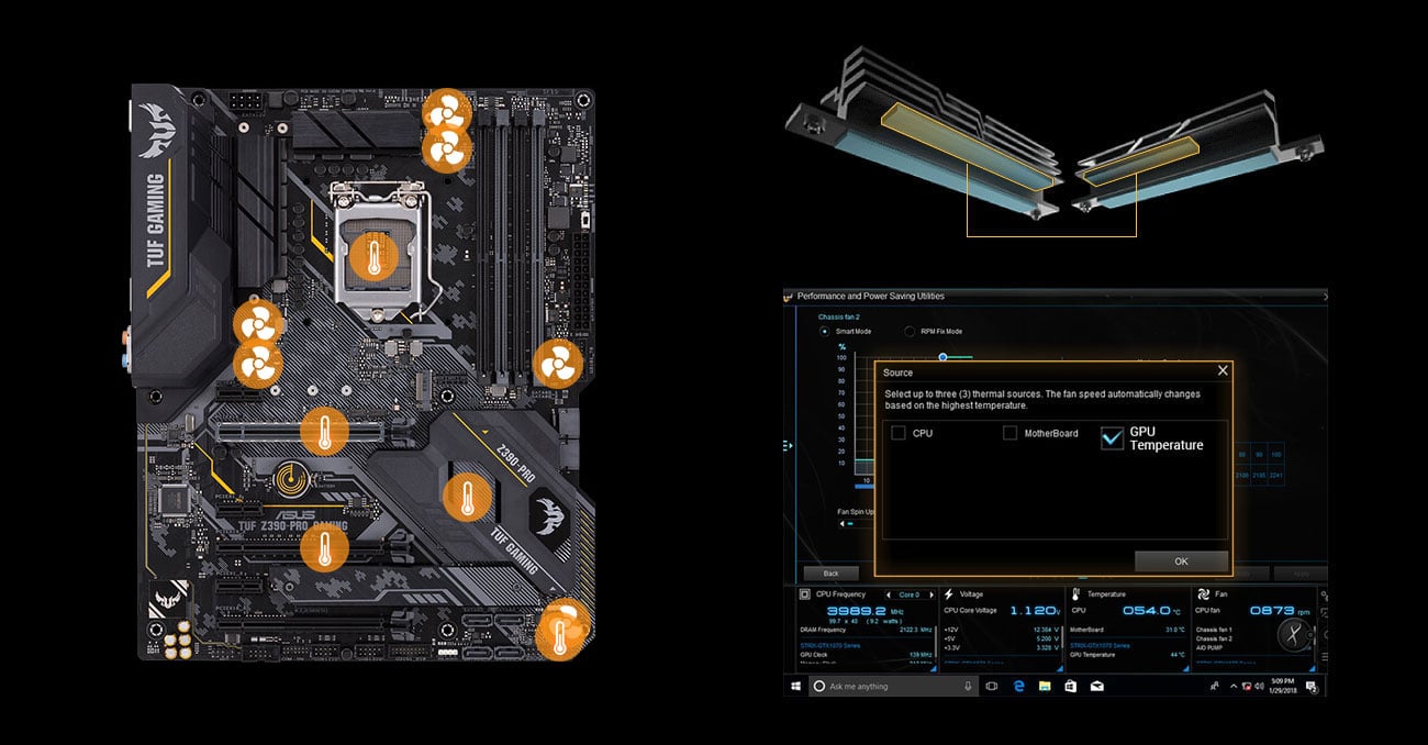ASUS TUF Z390-PRO GAMING Chłodzenie