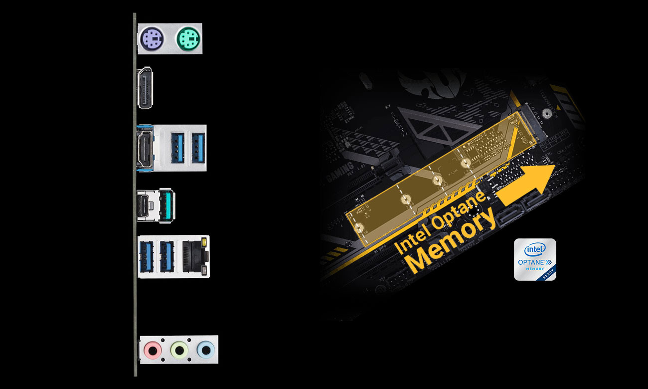 ASUS TUF Z390M-PRO GAMING Złącza USB i M.2