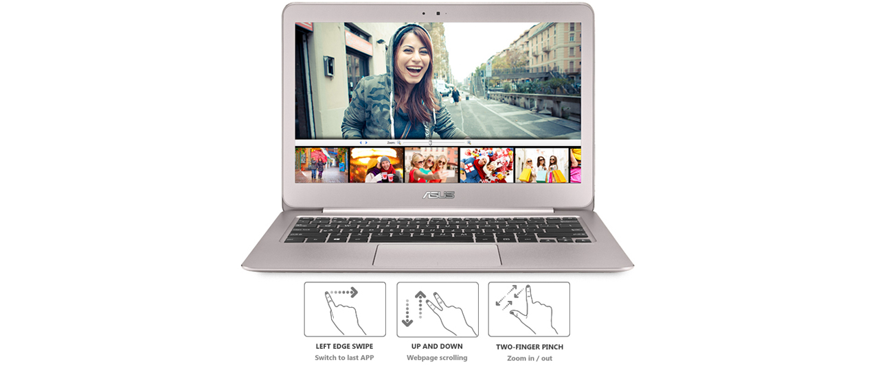 ASUS ZenBook UX306UA intuicyjny touchpad smart gesture