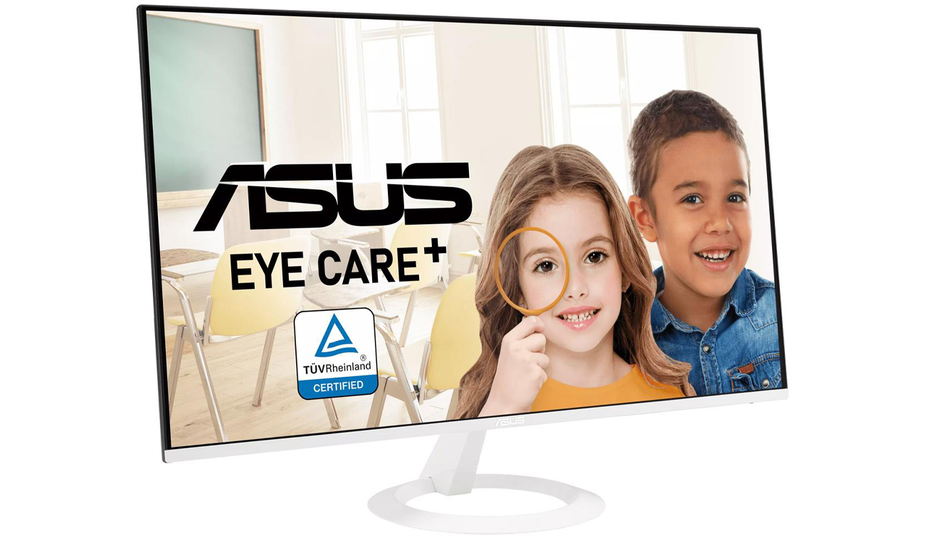 ASUS VZ27EHF-W widok z przodu pod kątem