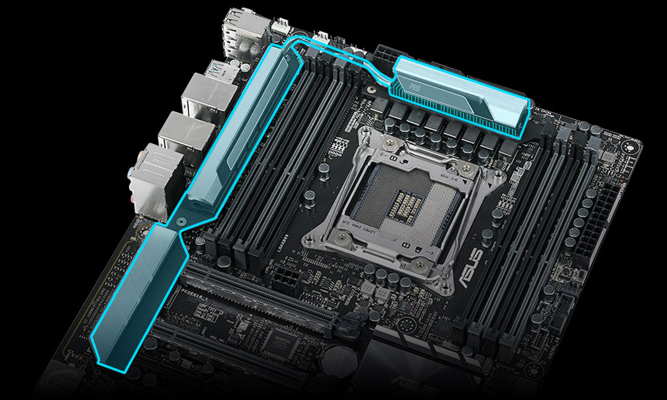 ASUS WS C422 PRO/SE Ultrawydajny radiator VRM