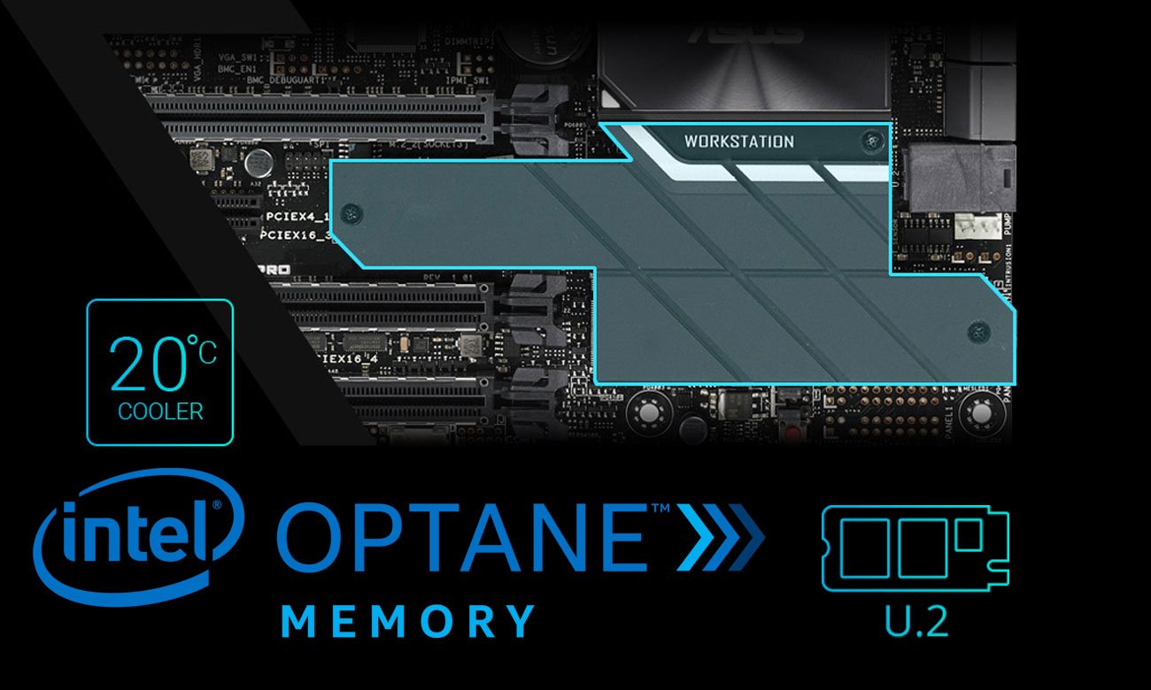 ASUS WS X299 PRO Intel Optane, dwa zintegrowane gniazda M.2 i gniazdo U.2
