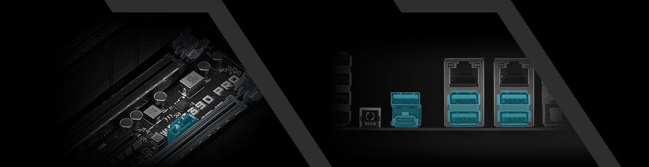 ASUS WS Z390 PRO Złącza USB, USB-C, ThunderboltEX 3