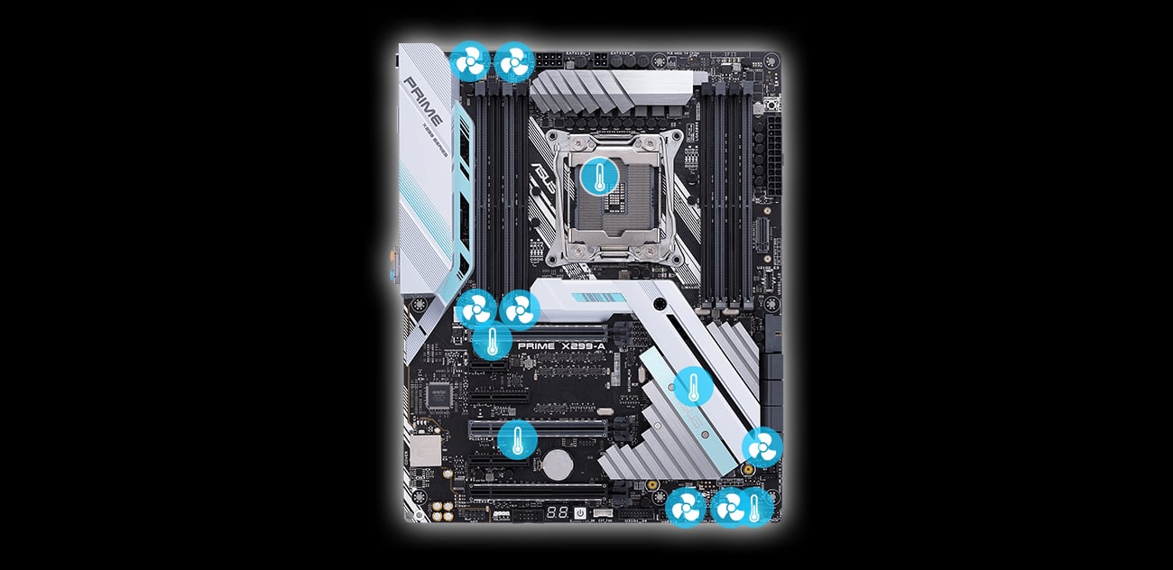 ASUS PRIME X299-A Wydajne chłodzenie Fan Xpert2