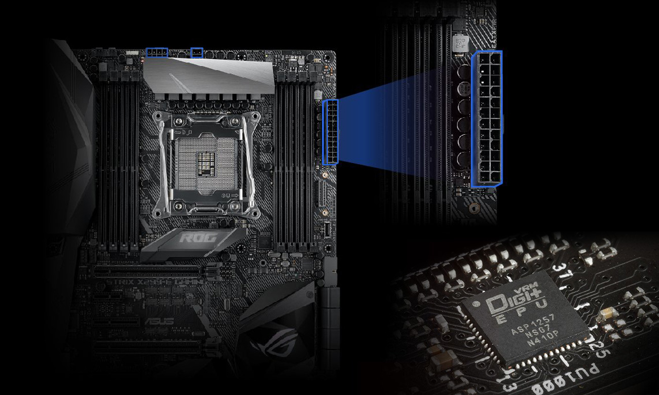 ASUS STRIX X299-E Gaming Stabilna praca i zasilanie