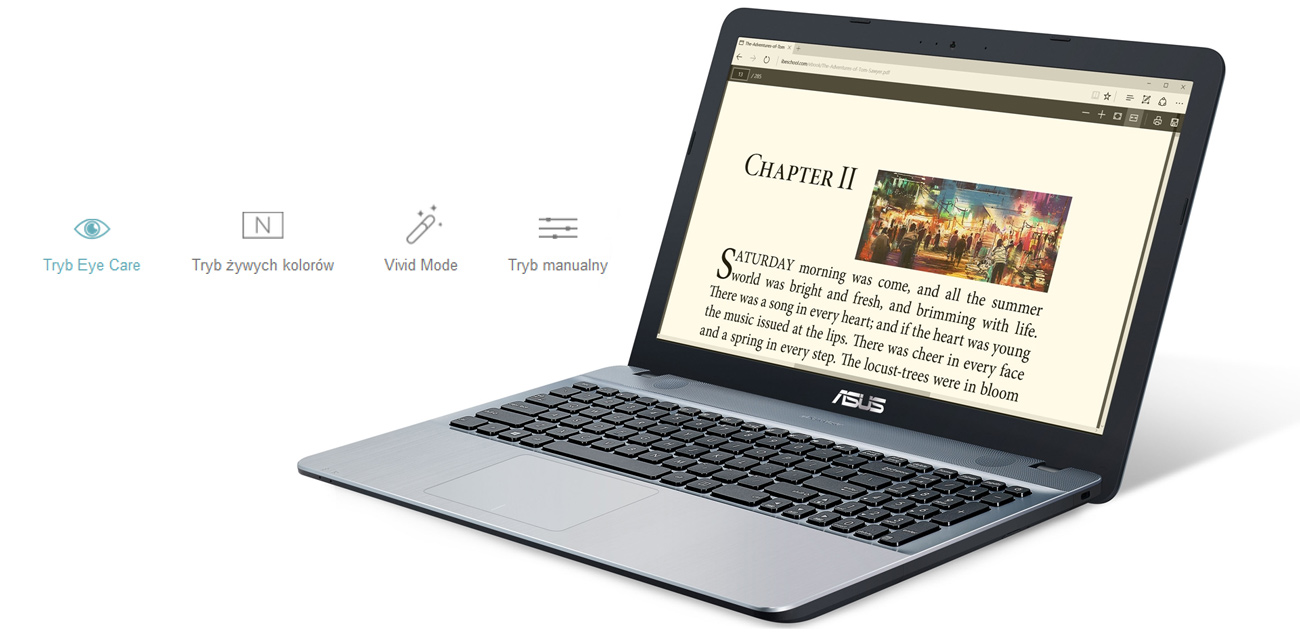ASUS X541UV laptop przyjazny dla oczu