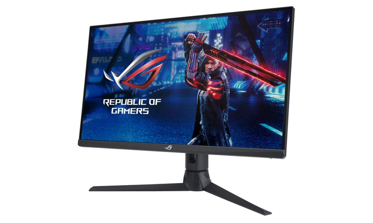ASUS ROG Strix XG27AQMR widok z przodu pod kątem