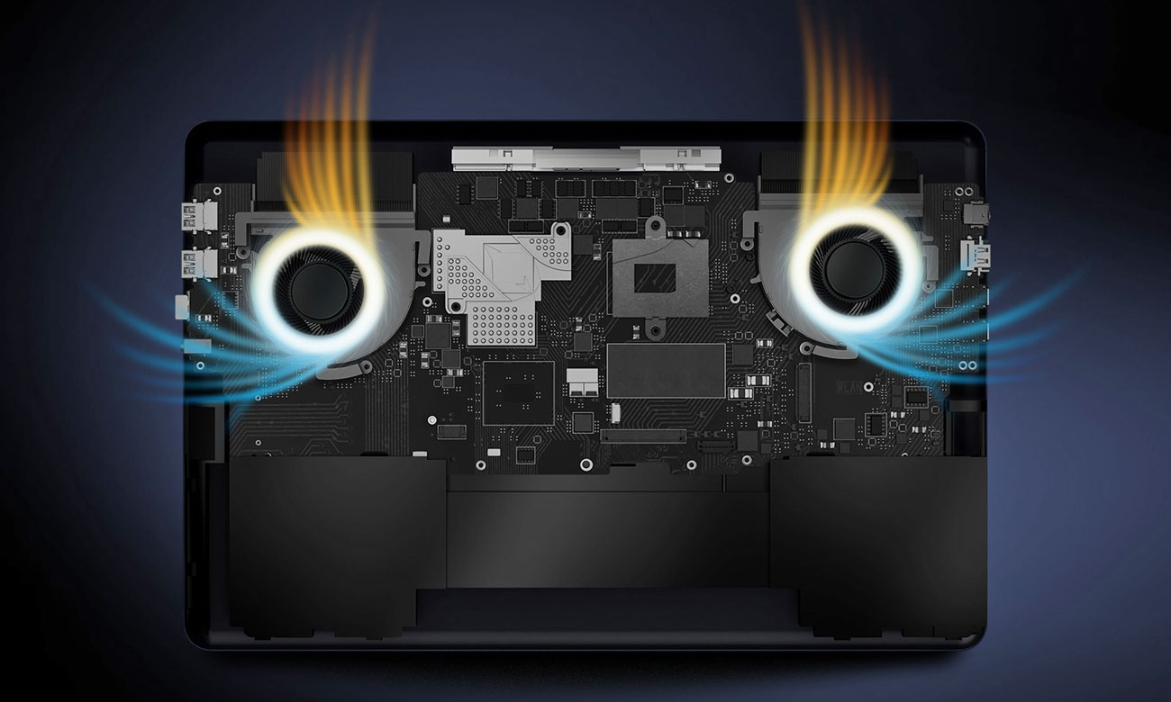 ASUS ZenBook Pro 15 UX550GE Układ chłodzenia z 2 wentylatorami