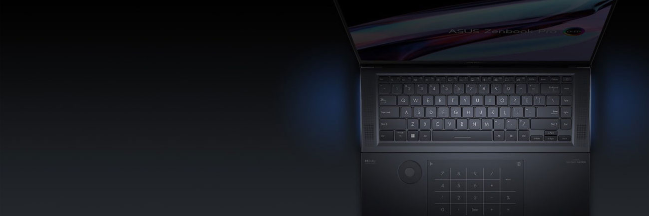 ASUS ZenBook Pro 16X klawiatura z ASUS Dial