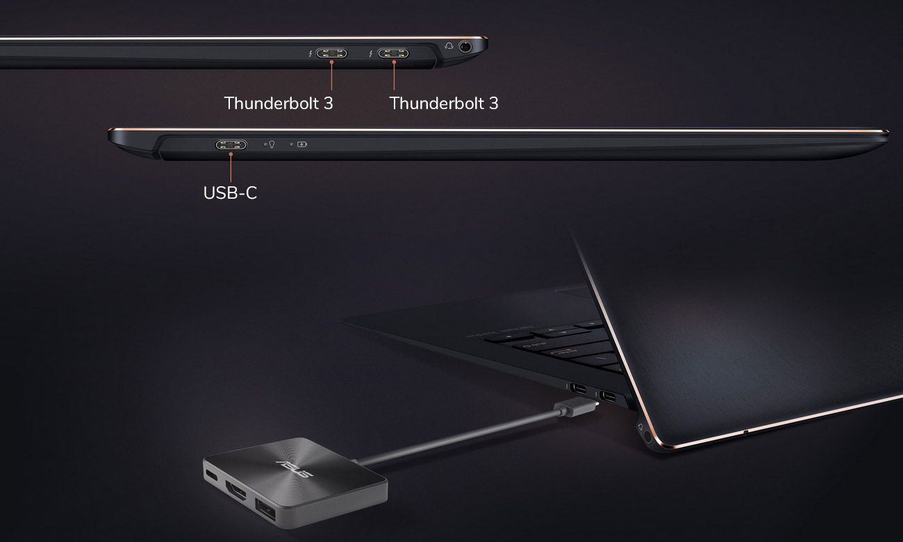 ASUS ZenBook S UX391UA Błyskawiczny przesył danych z Thunderbolt 3