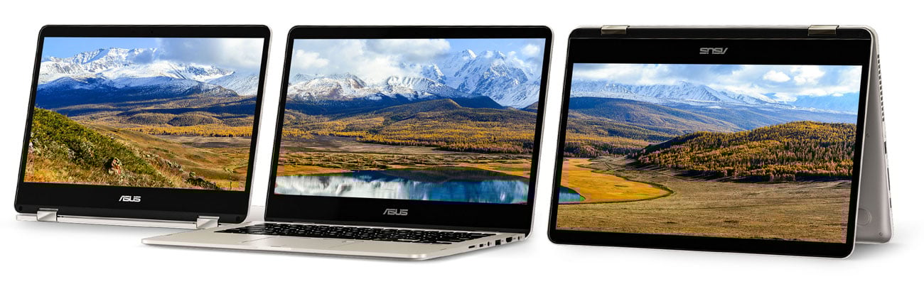 ASUS ZenBook Flip 14 UX461UA Wyświetlacz Full HD NanoEdge z ultrasmukłymi ramkami