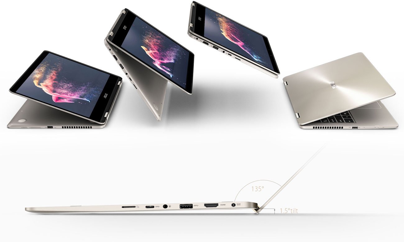ASUS ZenBook Flip 14 UX461UA Metalowy mechanizm zawiasów 360 stopni