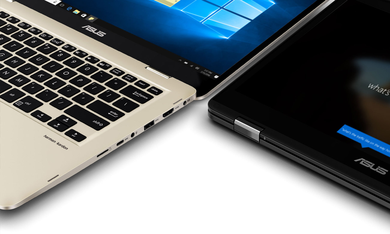 ASUS ZenBook Flip 14 UX461UN Szeroka gama portów, wbudowany czytnik linii papilarnych