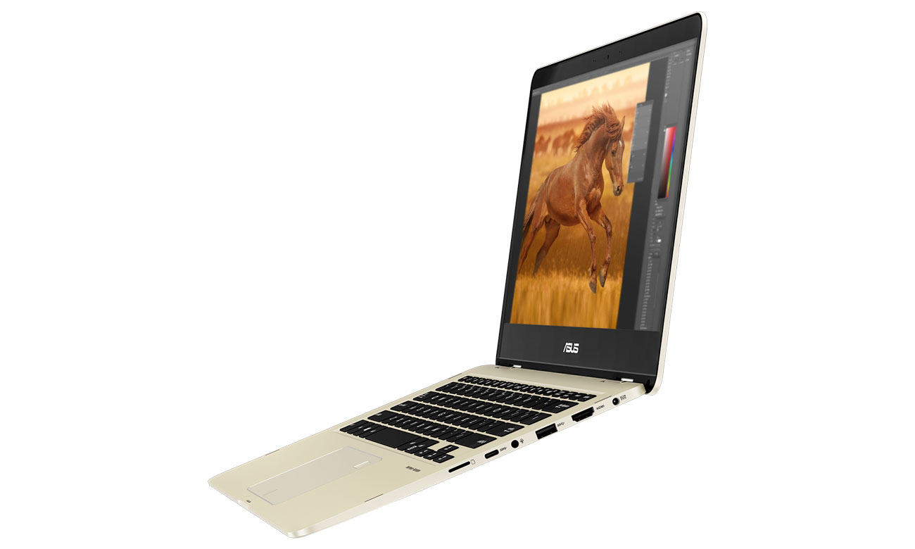 ASUS ZenBook Flip 14 UX461UN Szeroka gama portów, wbudowany czytnik linii papilarnych