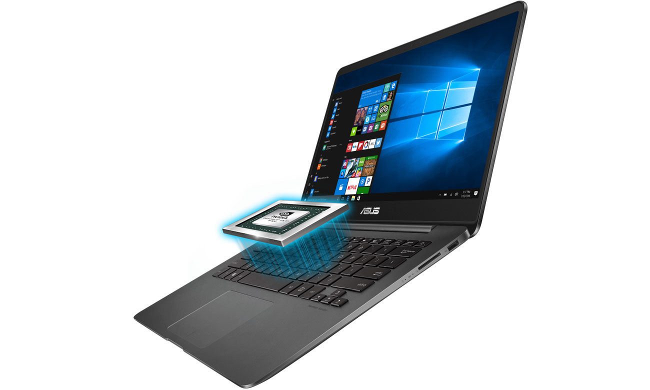Laptop ASUS ZenBook UX430UQ karta graficzna NVIDIA GeForce efekty graficzne