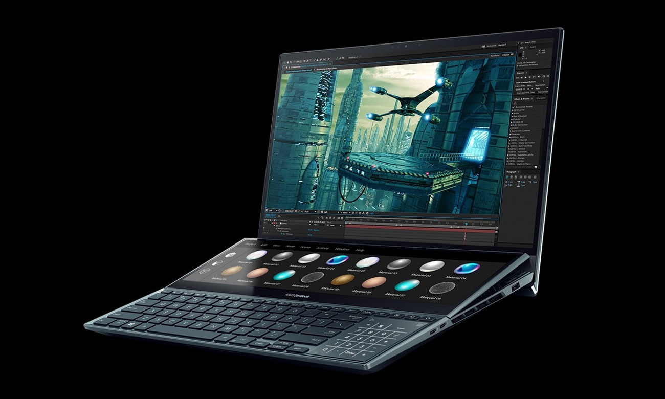 Ноутбук ASUS Zenbook Pro Duo UX582 з графічним дизайном