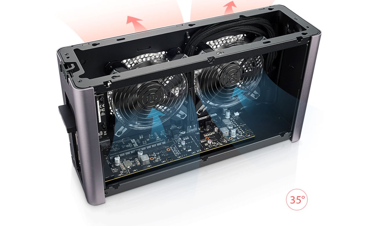 Asus XG Station Pro Doskonałe chłodzenie i cicha praca