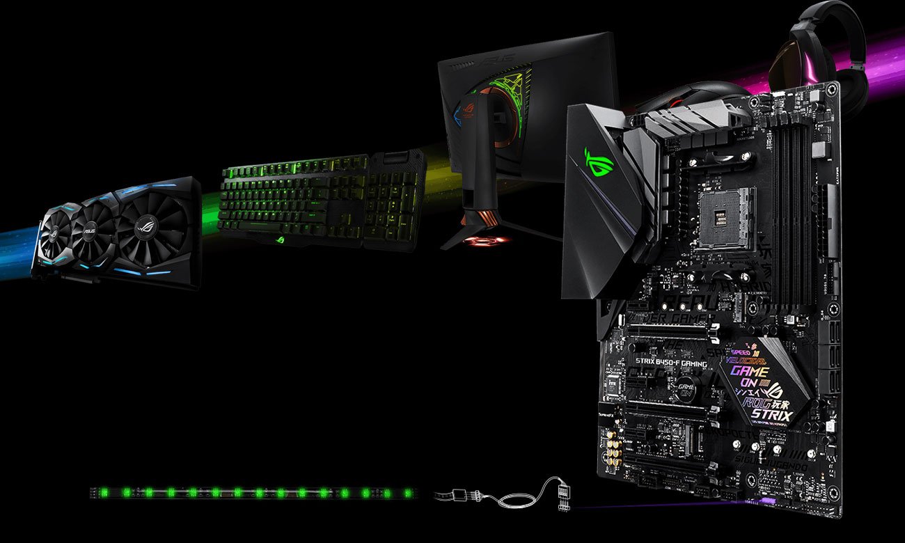 ASUS ROG STRIX B450-F GAMING Podświetlenie