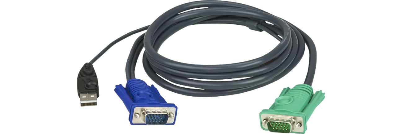 Przełącznik KVM ATEN Kabel HD15 - SVGA + mysz + klaw USB 2.0m 2L-5202U