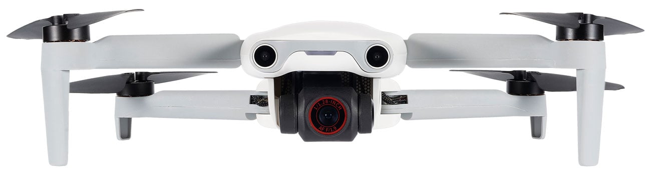Dron Autel EVO Nano+ Premium Bundle w kolorze białym - Widok z przodu, obiektyw