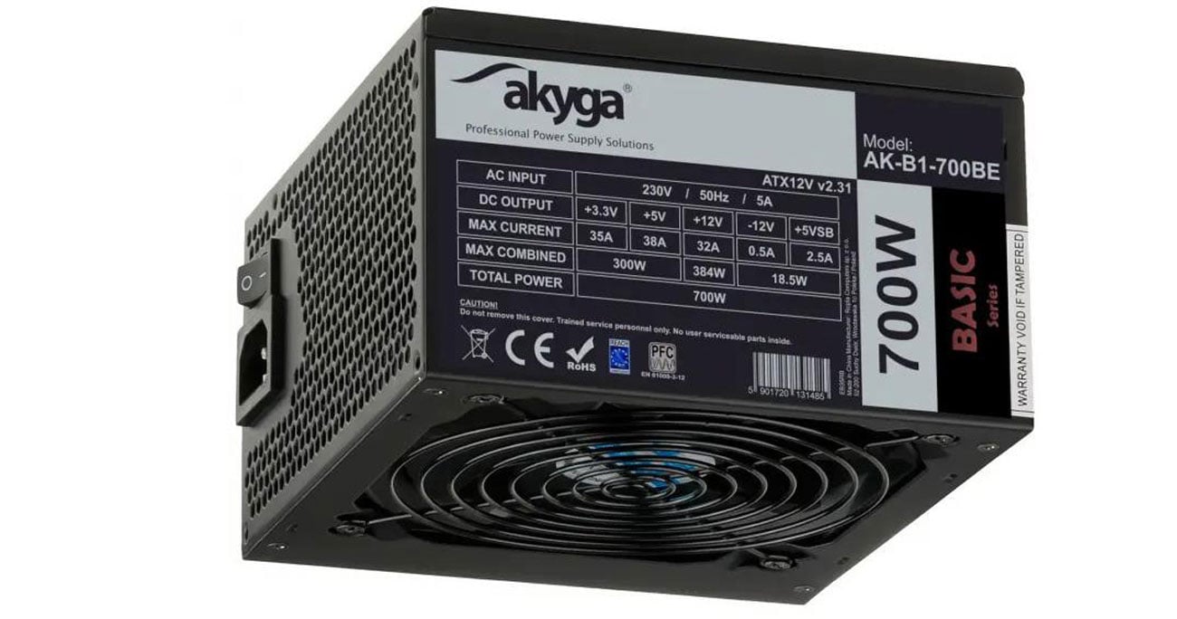 Zasilacz do komputera Akyga Basic 700W Black Edition