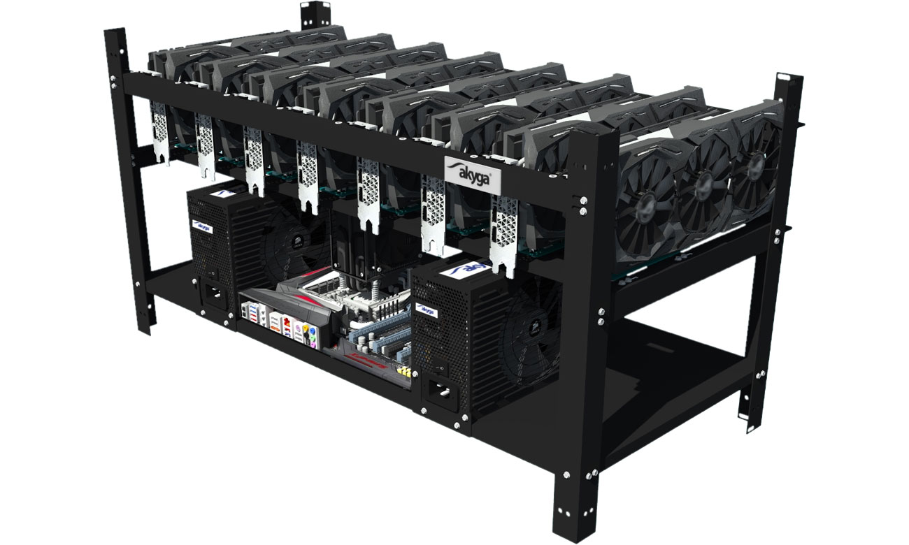Obudowa do komputera Akyga Stelaż do koparki kryptowalut 8 GPU AKM081