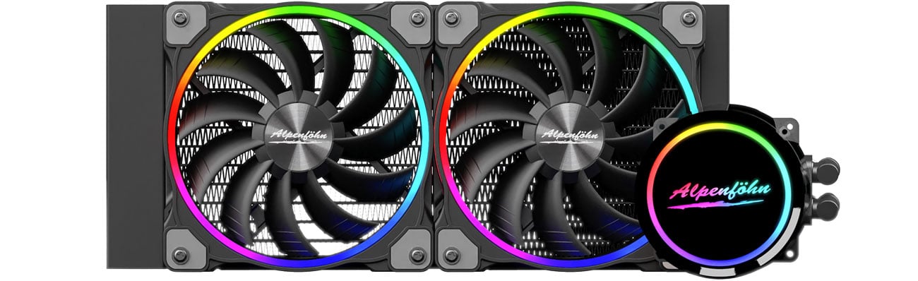 Alpenfohn Gletscherwasser 240 High Speed ARGB Black 2x120mm