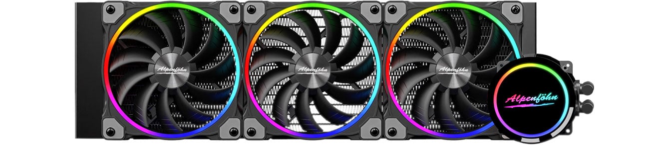 Alpenfohn Gletscherwasser 360 High Speed ARGB Black 3x120mm