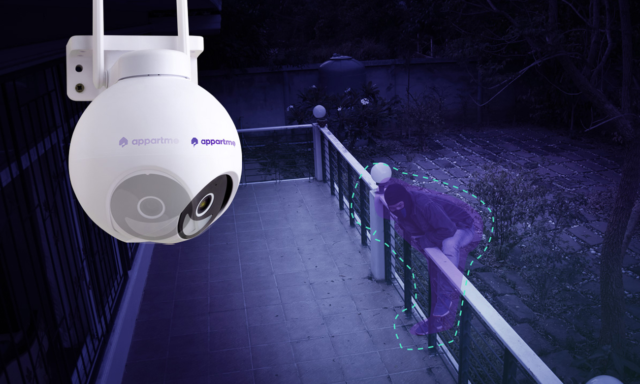 Kamera zewnętrzna Appartme Night Guard 360 Wi-Fi  - Detekcja ruchu i powiadomienia