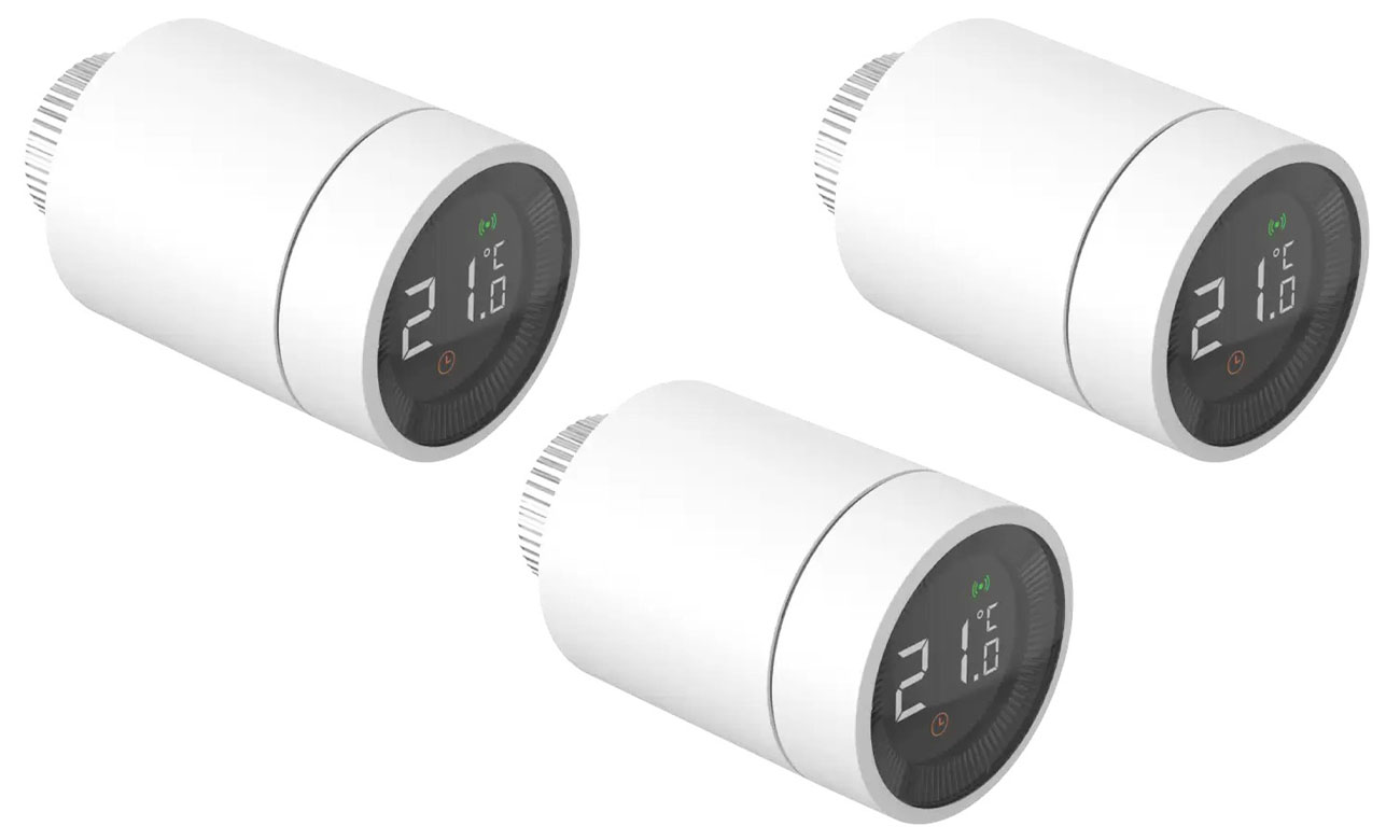 Trzy inteligentne głowice termostatyczne Appartme APRM-04-001