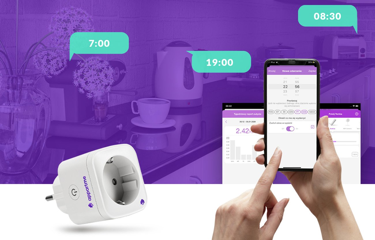 Inteligentna wtyczka do gniazdka Appartme Energy Guard 2 Wi-Fi - Twórz harmonogramy i scenariusze