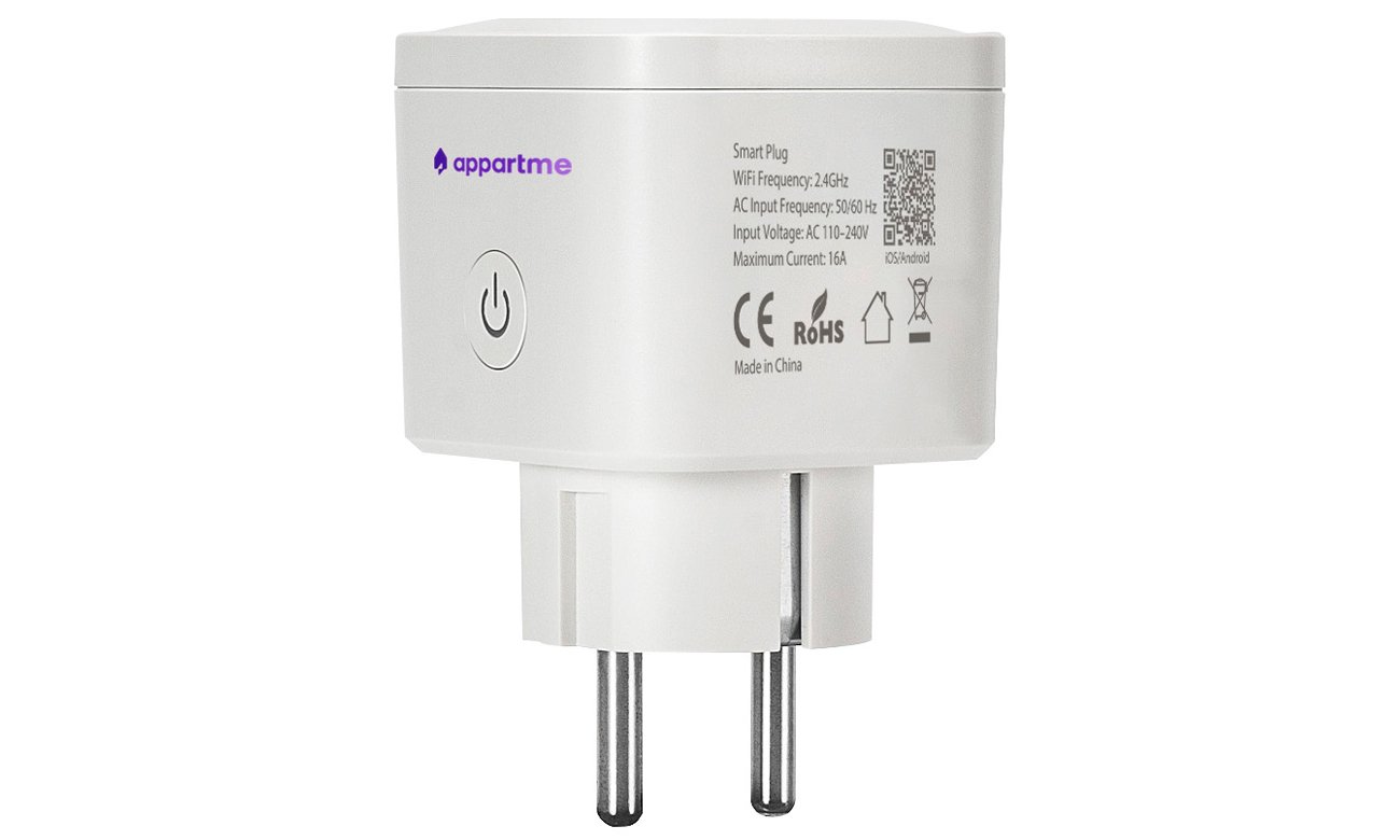 Inteligentna wtyczka do gniazdka Appartme Energy Guard 2 Wi-Fi - Widok z boku