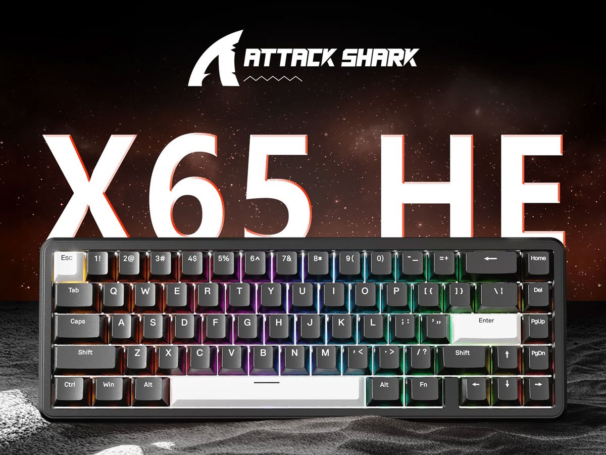 Attack Shark X65 HE czarna klawiatura magnetyczna z RGB