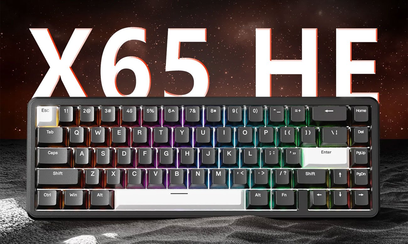 Attack Shark X65 HE czarna klawiatura magnetyczna z RGB