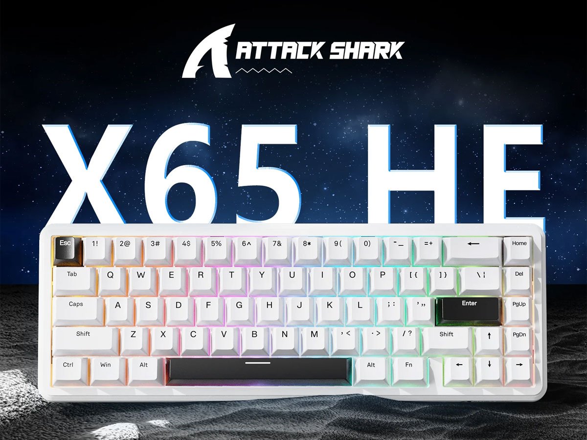 Attack Shark X65 HE biała klawiatura gamingowa z RGB