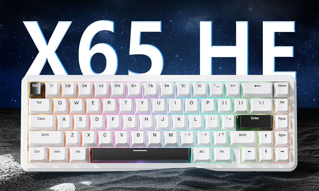 Attack Shark X65 HE biała klawiatura gamingowa z RGB