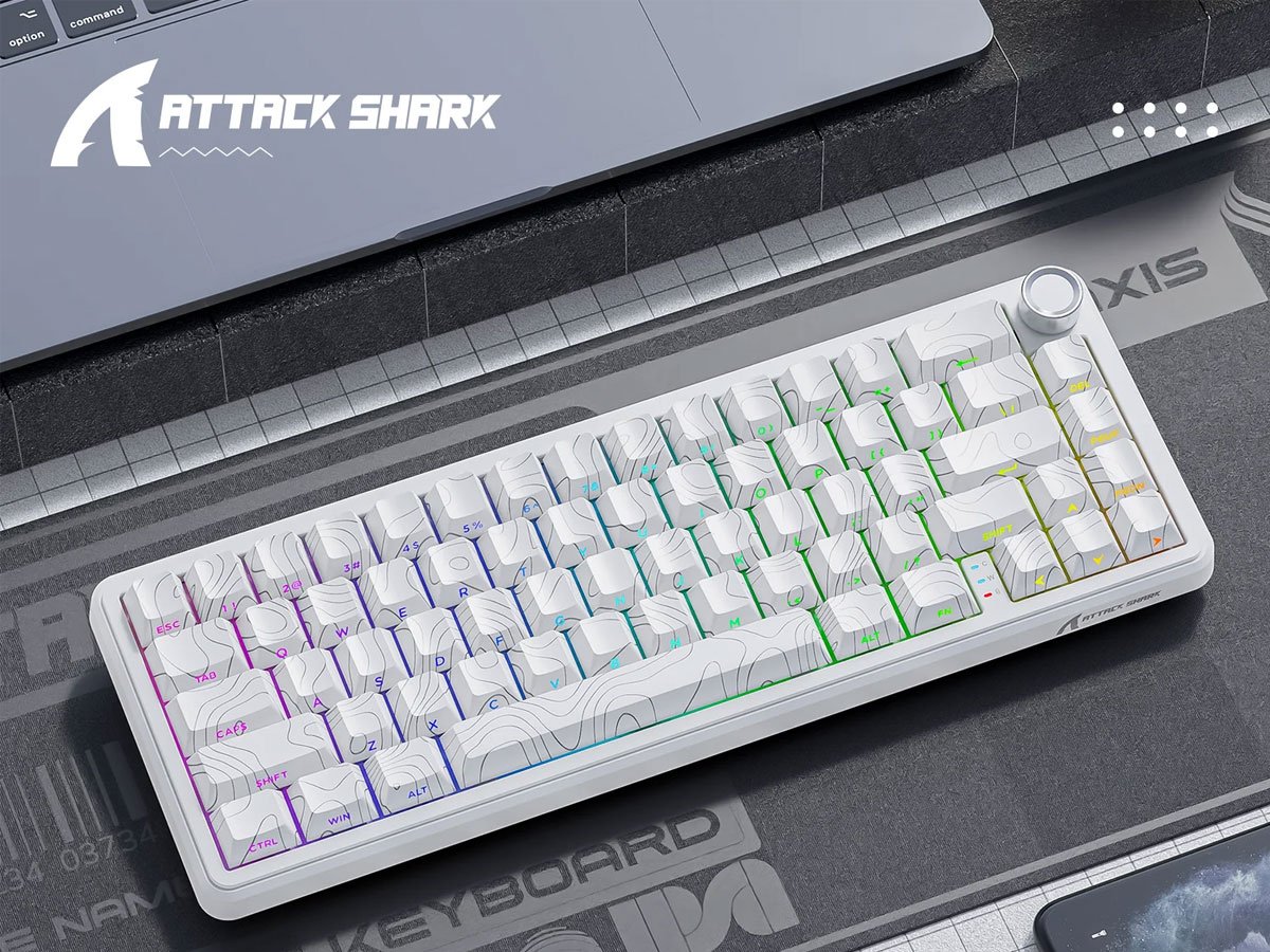 Attack Shark X65PRO biała klawiatura magnetyczna z RGB