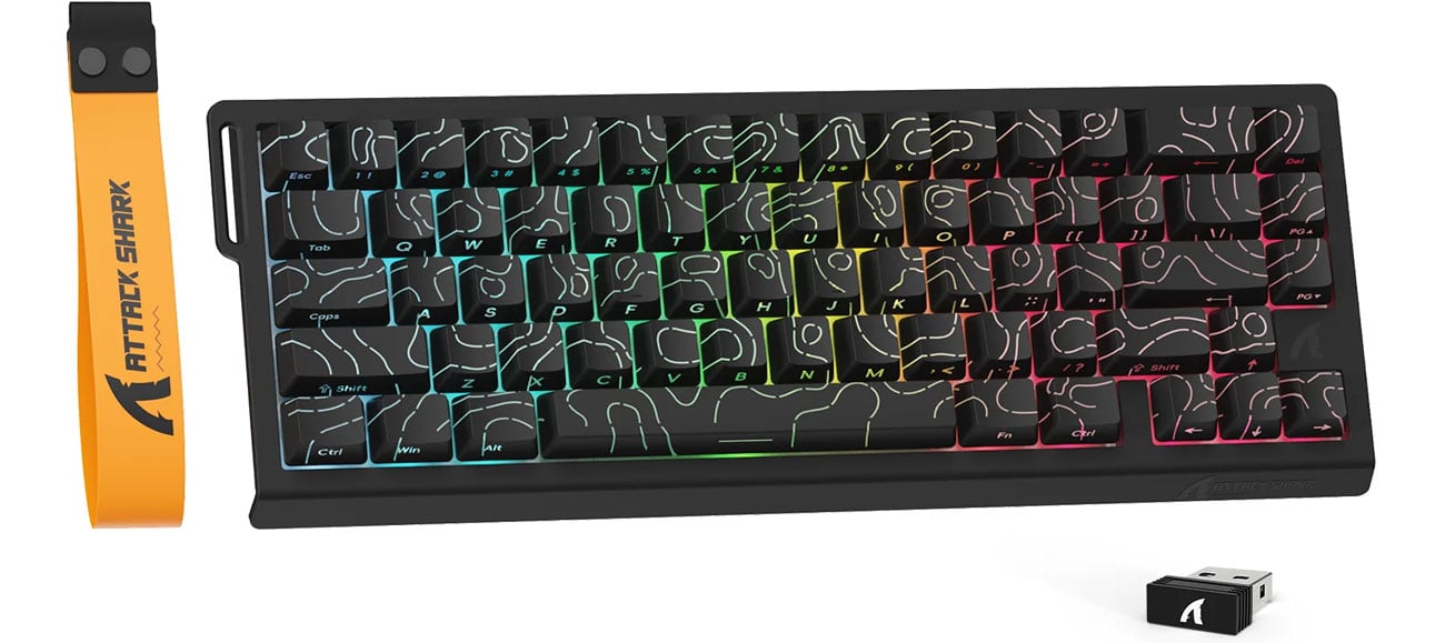 Attack Shark X68PRO HE czarna gamingowa klawiatura z pianką PORON