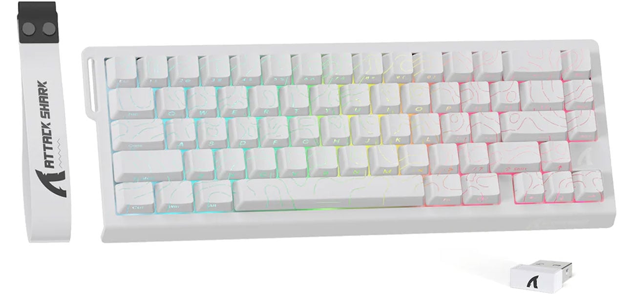Attack Shark X68PRO HE biała gamingowa klawiatura z pianką Poron